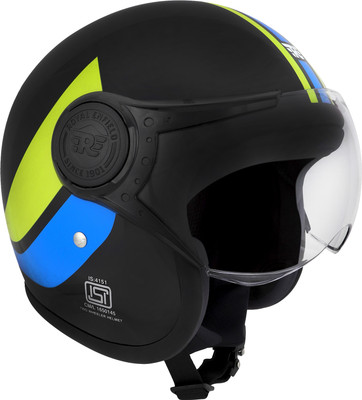 ROYAL ENFIELD Dual Wing 1901 Open Face with Visor Motorbike Helmet(Black)