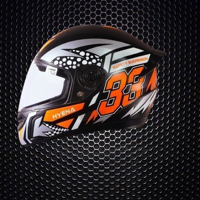 OZONE HyEnA_Super_Quality_Helmet_For Safety n Style_@LG@_0130 Motorbike Helmet(ORENGE BLACK)