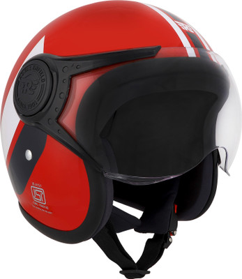 ROYAL ENFIELD Dual Wing 1901 Open Face with Visor Motorbike Helmet(Red)