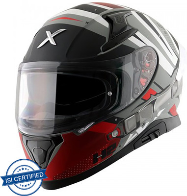Axor Apex Hex-2 Motorbike Helmet(Dull Cool Grey Red)