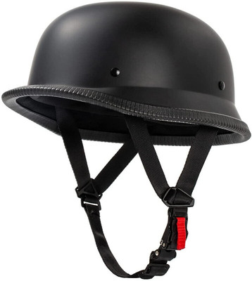 ELECOVER German Retro Style World War Inspired Half Helmet for Adult Motorsports Helmet(Black)