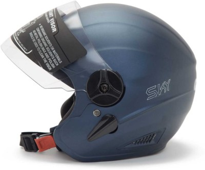 NOAX Indicator-Women_Open Face-M-Blue-6 Motorsports Helmet(Blue, Black)