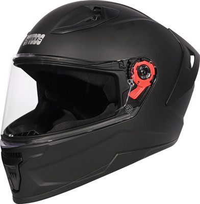 STUDDS Raider Super ISI Certified Full Face Helmet with Spoiler and Clear Visior Motorbike Helmet(MATT BLACK)