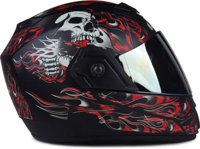 urban carrier ABS Ghost Rider Full Face Rainbow Visor(E49) Motorbike Helmet(Red)