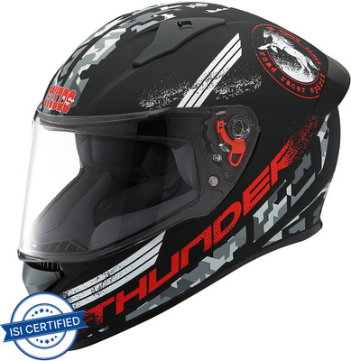 STUDDS Thunder D2 Motorbike Helmet(Matt Black N2)
