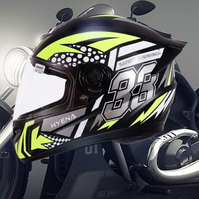 OZONE ONS_Premium Quality_Helmet_GV_@A@_39 Motorbike Helmet(YELLOW BLACK)