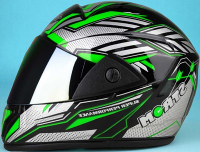 TRINOS D2 Storm with Rainbow Visor ABS Material (NN-1) Motorbike Helmet(Green)