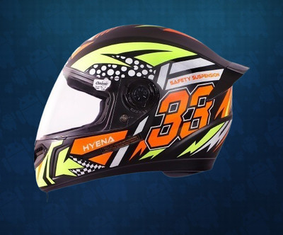 OZONE Prime Helmet_Hyena_full face_ISI_Certified_JBB@V59 Motorbike Helmet(YELLOW-BLACK)