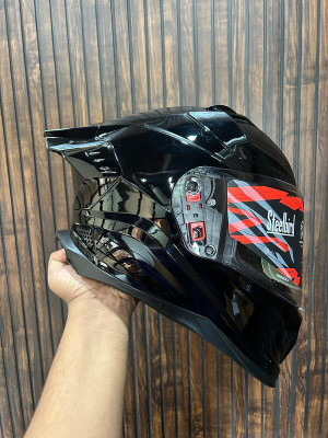 Steelbird Air SBH-61 ISS SXE Dot & ISI Certified Full Face XL AFS EDITION With ANTIFOG Motorsports Helmet(Glossy Black)