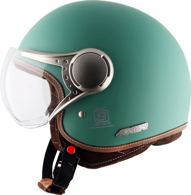 Axor Retro Jet West Motorbike Helmet(Dull Aqua Green)