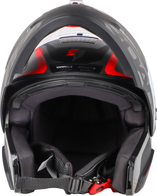 Steelbird Air SBA-7 ROAD FLIP UP BLACK RED M SIZE 580MM Motorbike Helmet(GLOSSY)