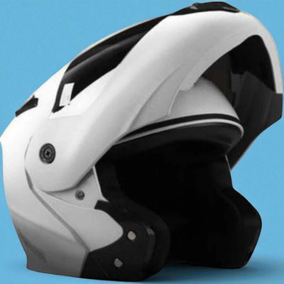 deletion Flipup with Rainbow Visor ABS Material (NN-1) Motorbike Helmet(White)