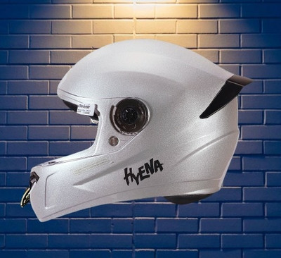 OZONE JSR_CLASS 1 QUALITY_FULLFACE_HYENA_HELMET_A1_L41 Motorbike Helmet(SILVER WHITE)