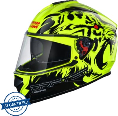 STUDDS Drifter D2 Full Face Helmet with Clear Visor (Yellow N9, XL) Motorbike Helmet(Yellow)