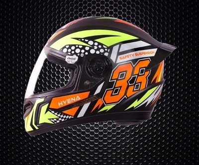 OZONE HyEnA_Super_Quality_Helmet_For Safety n Style_@LG@_0122 Motorbike Helmet(ORENGE BLACK)