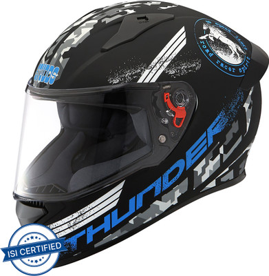STUDDS Thunder D2 Motorbike Helmet(Matt Black N1)