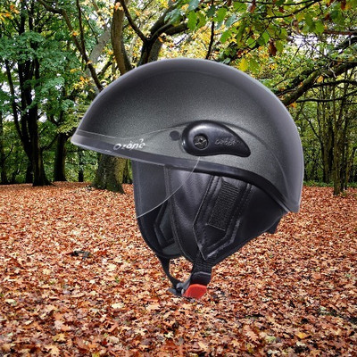 OZONE Ozzy Plain_OF_Unisex_largesize_Oz063 Motorbike Helmet(Black)