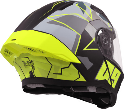 Steelbird Air SBA-20 ISS 09 FLIP UP MATT BLACK NEON MEDIUM Motorsports Helmet(Black, Neon)