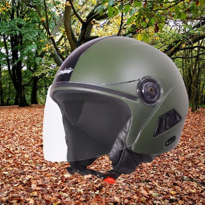 OZONE Zzz Plain_OF_Unisex_largesize_Oz048 Motorbike Helmet(Green)