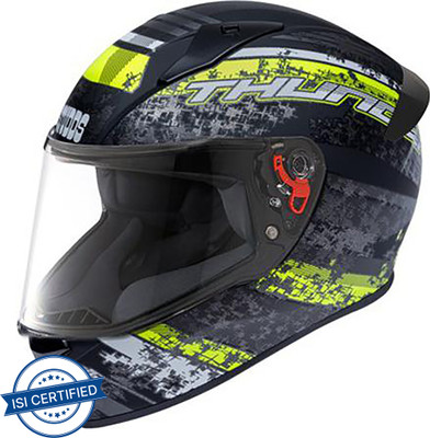 STUDDS Thunder D1 with Clear Visor Motorbike Helmet(Matt Black N5)