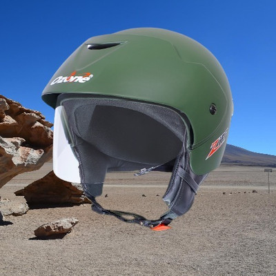 OZONE Zippo plain_OF_Unisex_largesize_Oz083 Motorbike Helmet(Green)