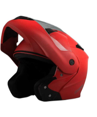 FOROLY Flip-up ABS Material Aero-dynamic with PC Visor Motorbike Helmet(Red)