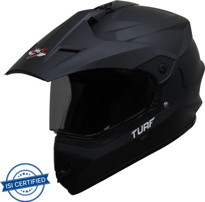 Steelbird Off Road TURF Motocross Helmet in Matt Midnight Black with Extra Clear Visor Motorbike Helmet(Midnight Black)
