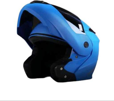 Agx Flipup with Rainbow Visor ABS Material Motorbike Helmet(Blue)