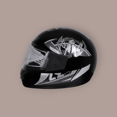 Font Unisex Full Face Helmet For Motorbikes -593-ABC Motorbike Helmet(Silver)