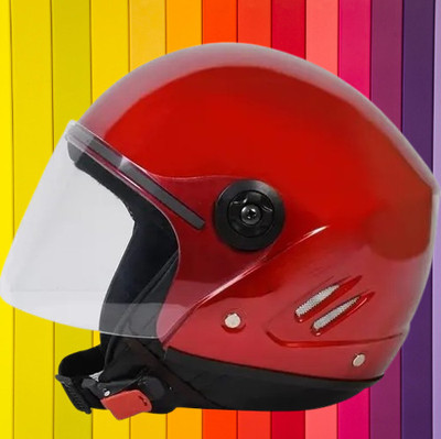 Lxt Red_Half_face_Helmet_with ISI Certified_RE_80 Motorbike Helmet(Red)