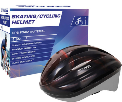Strauss Lightweight Cycling Helmet| Ideal for Adults|Black EPS| Elite- Senior|Skating & Cycling Helmet(Black & Red [Non- Adjustable] Black EPS)