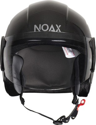NOAX ISI marked helmet solid unisex helmet (fk19 Motorbike Helmet(SILVER BLACK)