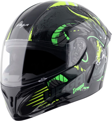 VEGA Voyager Dragoa Motorbike Helmet(Black Neon Yellow)