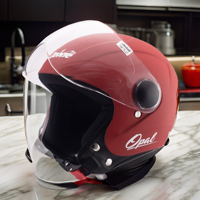 OZONE opal helmet _openface_freesize_070 Motorbike Helmet(Red)