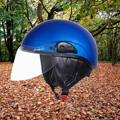 OZONE Ozzy Plain_OF_Unisex_largesize_Oz061 Motorbike Helmet(Blue)