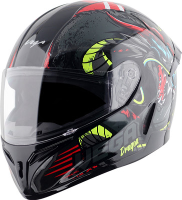 VEGA Voyager Dragoa Motorbike Helmet(Black Red)