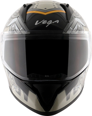 VEGA Bolt Superhero Full Face Black Grey Size Medium Motorbike Helmet(Glossy)