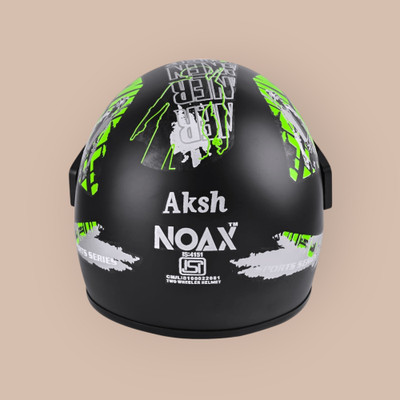 NOAX HELMET KING FULL FACE & ISI MARKED FOR UNISEX ((SL-513 Motorbike Helmet(Green)