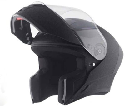 VEGA KNIGHT TEXTURE FINISH FLIP-UP BLACK 600 MM SIZE L Motorsports Helmet(MATTE BLACK)