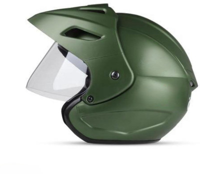 Racing-1 Neno Cap Paint ISI Certified Open Face Helmet for Men & Women Motorbike Helmet(Green)