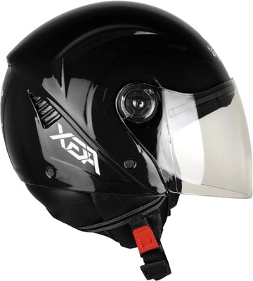 deletion Aura Open Face Unisex Bike/Scooty (MM-1) Motorbike Helmet(Black)