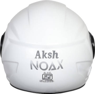 NOAX SAFETY HELMET FOR ONROAD RIDDING SOLID MATERIAL-TWO WHEELER(SLFK-AT-613 Motorbike Helmet(White)