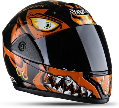 FOROLY Rado Bali with Anti UV Unbreakable Visor ABS Material, Unisex (Q-1) Motorbike Helmet(Orange)