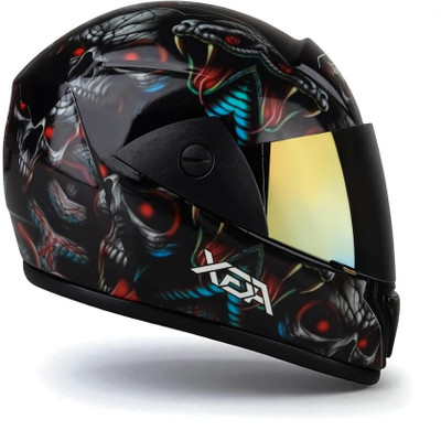 TRINOS Rado Snake with Anti UV Rainbow Visor, ABS Material, Unisex (MM-1) Motorbike Helmet(Multicolor)