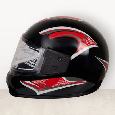 NOAX UNISEX UNIQUE FELMET FOR RIDIDNG BIKES-Black240240-Red jaal-ABCD Motorbike Helmet(Red)