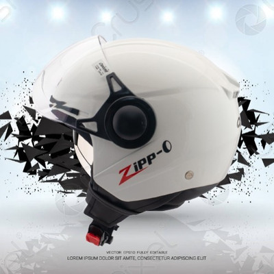 OZONE Superior Helmet_Open face_VG_21@A27 Motorbike Helmet(White)