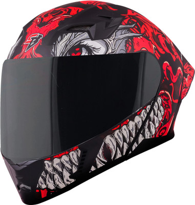 Steelbird SBA-20 Draco ISI Certified Flip-Up Helmet for Men and Women Motorbike Helmet(Glossy Black Red)