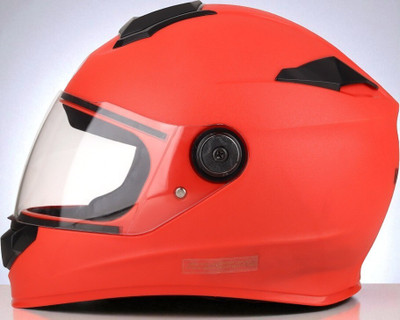 TRINOS Adien-2 with Anti UV PC Visor ABS Material Unisex (PP-1) Motorbike Helmet(Red)