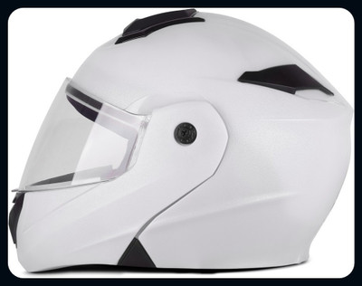 fuery Flip-up Plain Visor Blue Helmet Z101_New Motorsports Helmet(White)