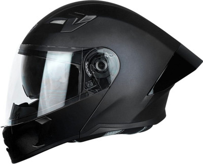 Steelbird Air SBA-20 ISS FLIP-UP HELMET for MEN & WOMEN with Inner Sun-Shield Motorbike Helmet(GLOSSY BLACK)